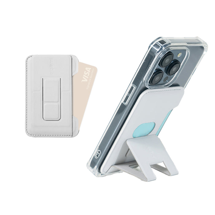 Hebe Magnetic Wallet Stand, Dual Magnetic Ring Design, Side-Opening Card Slot, MagSafe Compatible