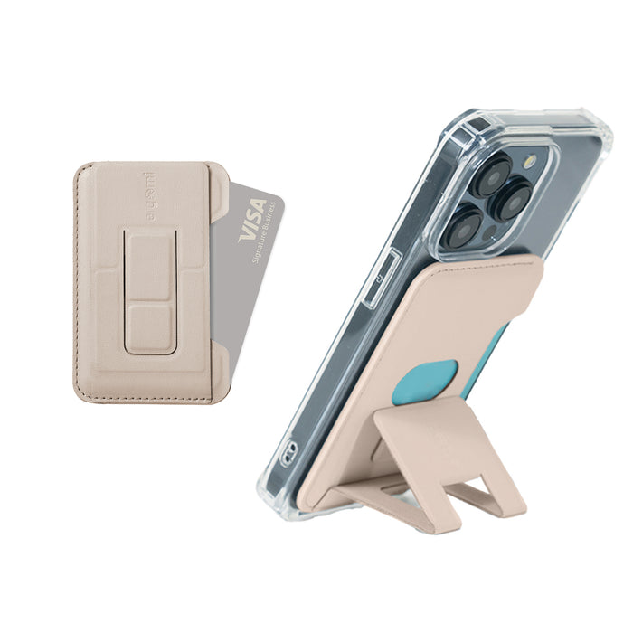 Hebe Magnetic Wallet Stand, Dual Magnetic Ring Design, Side-Opening Card Slot, MagSafe Compatible