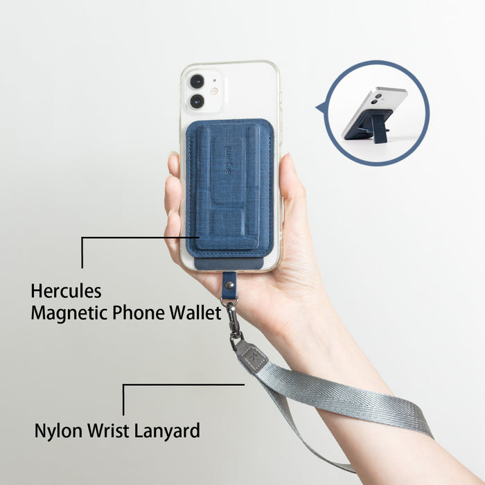 Hercules Phone Wallet + Phone Tether Tab + Nylon Wrist Lanyard - 3-piece Set